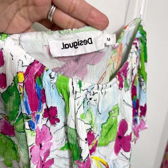 DESIGUAL Tropical asymmetric mini dress in Floral Multi Size M - Picture 11 of 15